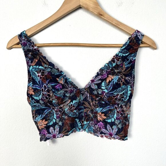 Victoria’s Secret Pink Lacy Long Line Bralette‎ Tropical Colorful Size Medium - Picture 1 of 7